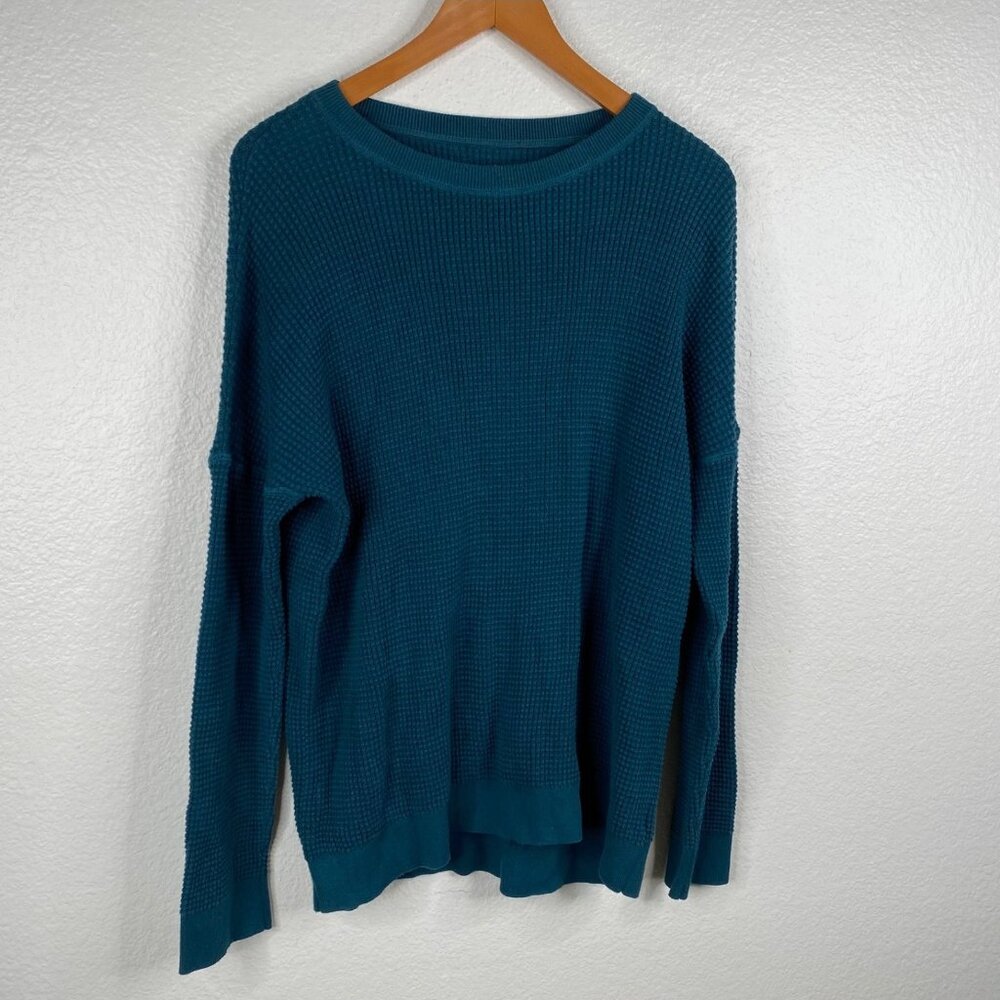 REI Co-op Men's Shirt Thermal Waffle Pullover Teal Blue Sz XL